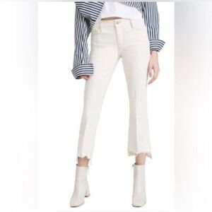 Frame Le Crop Mini Boot Denim Jeans Cream